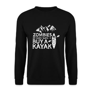 Zombies Can't Swim Buy A Kayak - Zombie - Unisex Sweatshirt - black - Front - Alina (178cm) & Michal (187cm)