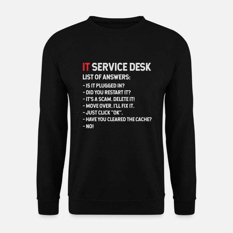 IT Service Desk List of Answers - Unisex Pullover - Schwarz