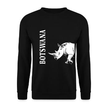 Botswana - Nashorn - Unisex Pullover - Schwarz - Vorne - Alina (178cm) & Michal (187cm)