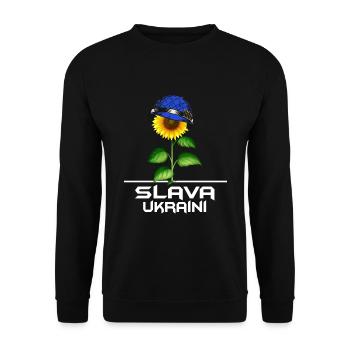 slava ukraini stand with ukraine free kiev - Unisex Sweatshirt - black - Front - Alina (178cm) & Michal (187cm)