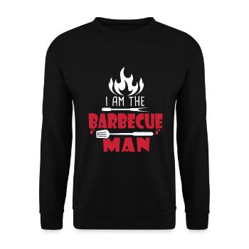 Cadeau papa I am the barbecue man daddy - Sweat-shirt Unisexe - noir - Devant - Alina (178cm) & Michal (187cm)