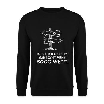 fernwandern bergwanderung trekking trail - Unisex Pullover - Schwarz - Vorne - Alina (178cm) & Michal (187cm)
