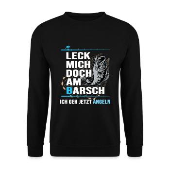 angeln barsch catch and release anglerlatein - Unisex Pullover - Schwarz - Vorne - Alina (178cm) & Michal (187cm)