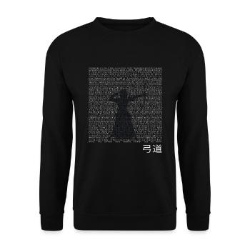 kyudo kyudomeister japanische bogenkunst Hankyu - Unisex Pullover - Schwarz - Vorne - Alina (178cm) & Michal (187cm)