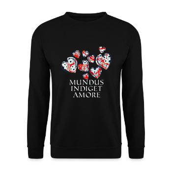 Mundus Indiget Amore E 260 - Sweat-shirt Unisexe - noir - Devant - Alina (178cm) & Michal (187cm)