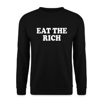 Eat the rich - Unisex Pullover - Schwarz - Vorne - Alina (178cm) & Michal (187cm)