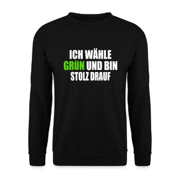 Je vote vert et j’en suis fier - Sweat-shirt Unisexe - noir - Devant - Alina (178cm) & Michal (187cm)