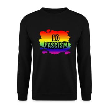 Stop AfD contre la droite, la démocratie, la diversité, la gauche - Sweat-shirt Unisexe - noir - Devant - Alina (178cm) & Michal (187cm)
