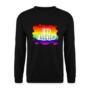 Stop AfD contre la droite, la démocratie, la diversité, la gauche - Sweat-shirt Unisexe - noir - Devant - Alina (178cm) & Michal (187cm)