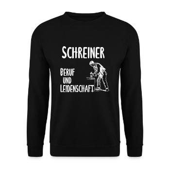 Schreiner - Beruf und Leidenschaft - Unisex Pullover - Schwarz - Vorne - Alina (178cm) & Michal (187cm)