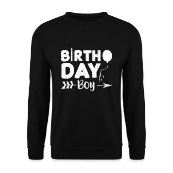 Birthday Boy - Birthday - Unisex Pullover - Schwarz - Vorne - Alina (178cm) & Michal (187cm)