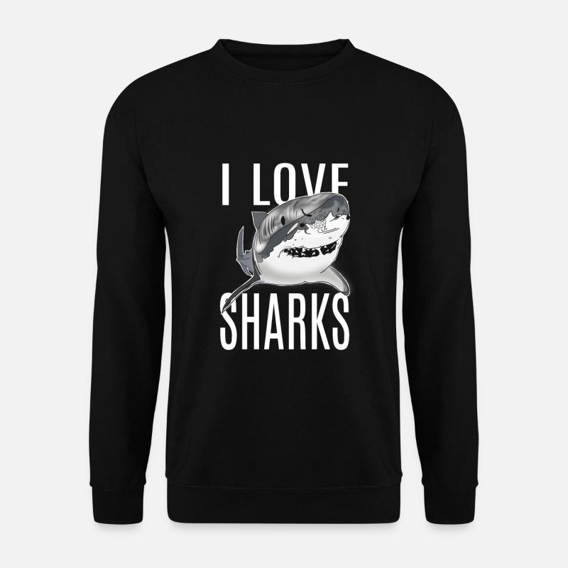 Ich liebe Haie - Unisex Pullover - Schwarz