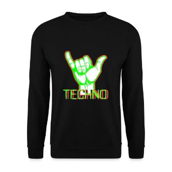 Techno Music - Unisex Sweatshirt - black - Front - Alina (178cm) & Michal (187cm)