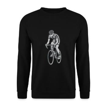 Cyclist Bicycle Road Bike - Unisex Sweatshirt - black - Front - Alina (178cm) & Michal (187cm)