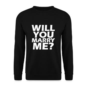 Will you marry me? Marriage proposal - Unisex Sweatshirt - black - Front - Alina (178cm) & Michal (187cm)