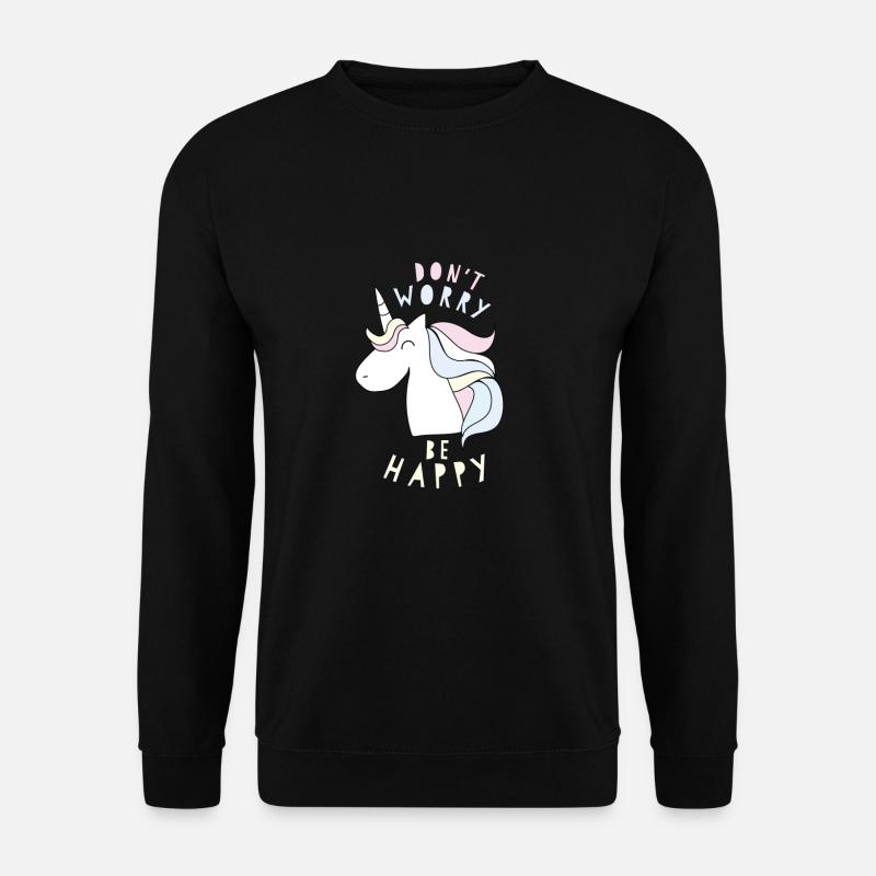 Fröhliches Einhorn Geschenkidee - Unisex Pullover - Schwarz