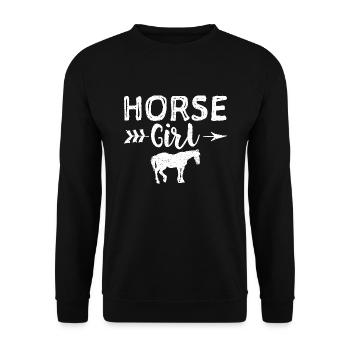 Horse Girl - horse - Unisex Sweatshirt - black - Front - Alina (178cm) & Michal (187cm)