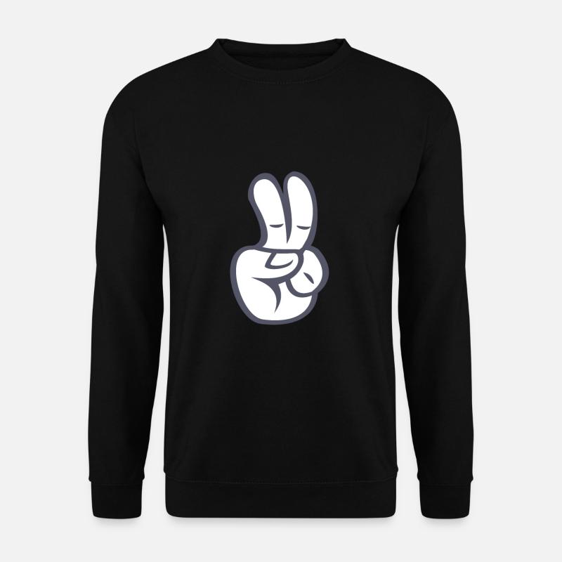 Peacezeichen Finger Comic - Unisex Sweatshirt - black