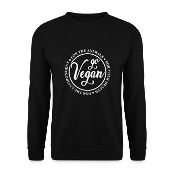 Go vegan - Unisex Sweatshirt - black - Front - Alina (178cm) & Michal (187cm)