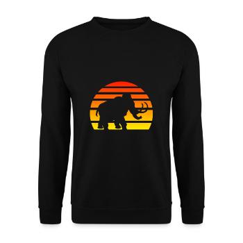 Mammoth Silhouette Sunset Stone Age - Unisex Sweatshirt - black - Front - Alina (178cm) & Michal (187cm)