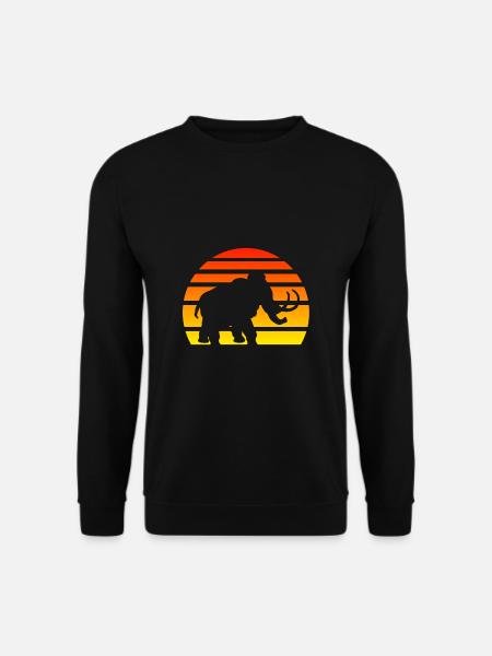Mammut Silhouette Sonnenuntergang Steinzeit - Unisex Pullover - Schwarz