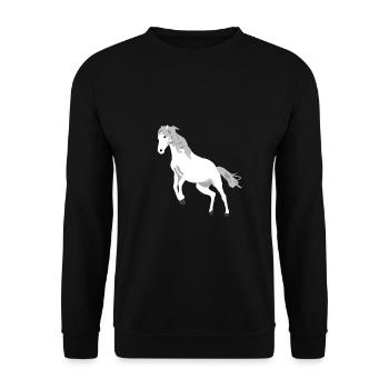 Horse Illustration Riding Equestrian Sports - Unisex Sweatshirt - black - Front - Alina (178cm) & Michal (187cm)