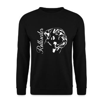 ROTTWEILER Portrait De Chien Chiens Chien Wilsigns - Sweat-shirt Unisexe - noir - Devant - Alina (178cm) & Michal (187cm)