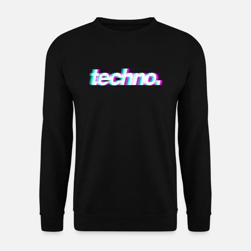 techno. 3D - Unisex Pullover - Schwarz