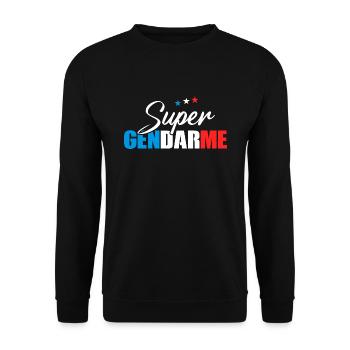 Super gendarme / Cadeau drôle gendarmerie - Sweat-shirt Unisexe - noir - Devant - Alina (178cm) & Michal (187cm)