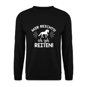 Mir reichts Ich geh reiten - Unisex Pullover - Schwarz - Vorne - Alina (178cm) & Michal (187cm)