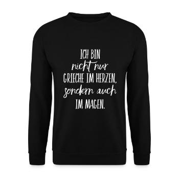 Lustiger Griechischer Spruch Griechenland Geschenk - Unisex Pullover - Schwarz - Vorne - Alina (178cm) & Michal (187cm)