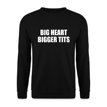 big heart bigger tits - Unisex Pullover - Schwarz - Vorne - Alina (178cm) & Michal (187cm)