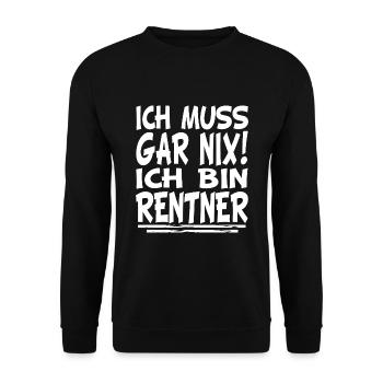 Rentner lustig Geschenk Sprüche Geschenkidee - Unisex Pullover - Schwarz - Vorne - Alina (178cm) & Michal (187cm)