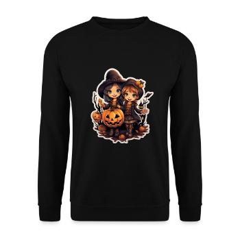 Halloween Kids - Unisex Sweatshirt - black - Front - Alina (178cm) & Michal (187cm)
