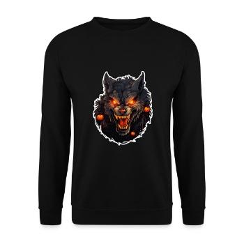 Werewolf with Halloween - Unisex Sweatshirt - black - Front - Alina (178cm) & Michal (187cm)