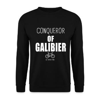 Eroberer der Galibier Radsportalpen - Unisex Pullover - Schwarz - Vorne - Alina (178cm) & Michal (187cm)