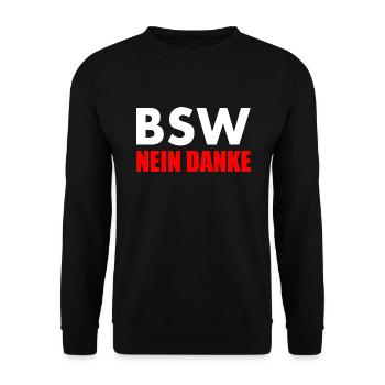 Bsw nein danke - Unisex Pullover - Schwarz - Vorne - Alina (178cm) & Michal (187cm)