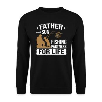 Père et fils partenaires de pêche pour la vie - Sweat-shirt Unisexe - noir - Devant - Alina (178cm) & Michal (187cm)