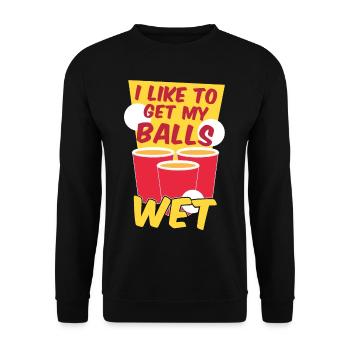 Lustiges Bierpong König Beerpong Geschenk - Unisex Pullover - Schwarz - Vorne - Alina (178cm) & Michal (187cm)