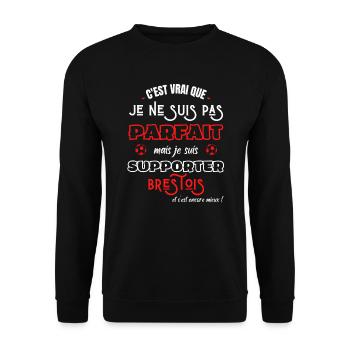 Brest football Parfait supporter Brestois Humour - Sweat-shirt Unisexe - noir - Devant - Alina (178cm) & Michal (187cm)