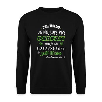 Humour Parfait supporter Stéphanois maillot foot - Sweat-shirt Unisexe - noir - Devant - Alina (178cm) & Michal (187cm)