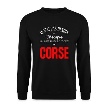 Corse Humour Cadeau Corse fier Corsica mon île - Sweat-shirt Unisexe - noir - Devant - Alina (178cm) & Michal (187cm)