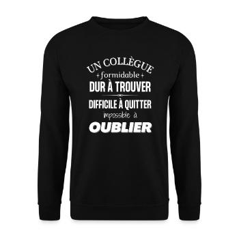 Idée cadeau collègue formidable départ collègue - Sweat-shirt Unisexe - noir - Devant - Alina (178cm) & Michal (187cm)