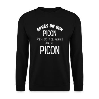 Humour picon alsace alcool cadeau alsacien drôle - Sweat-shirt Unisexe - noir - Devant - Alina (178cm) & Michal (187cm)