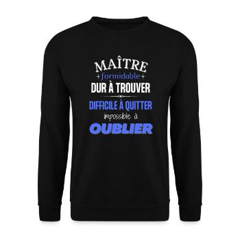 Maître formidable merci idée cadeau maître d'école - Sweat-shirt Unisexe - noir - Devant - Alina (178cm) & Michal (187cm)