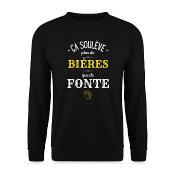 Alcool humour bière phrase drôle blague apéro - Sweat-shirt Unisexe - noir - Devant - Alina (178cm) & Michal (187cm)
