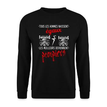 Humour sapeur-pompier personnalisé cadeau pompier - Sweat-shirt Unisexe - noir - Devant - Alina (178cm) & Michal (187cm)