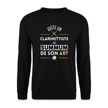 Humour clarinette cadeau clarinettiste original - Sweat-shirt Unisexe - noir - Devant - Alina (178cm) & Michal (187cm)