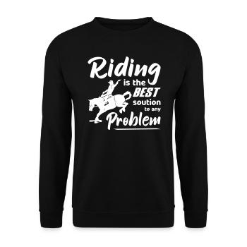 L’équitation est la meilleure solution à tout problème de rodéo - Sweat-shirt Unisexe - noir - Devant - Alina (178cm) & Michal (187cm)
