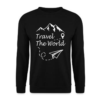 Travel The World - Unisex Pullover - Schwarz - Vorne - Alina (178cm) & Michal (187cm)